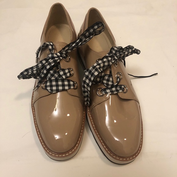 Zara Shoes - Zara shoes sz 9 nude butcher gingham ties